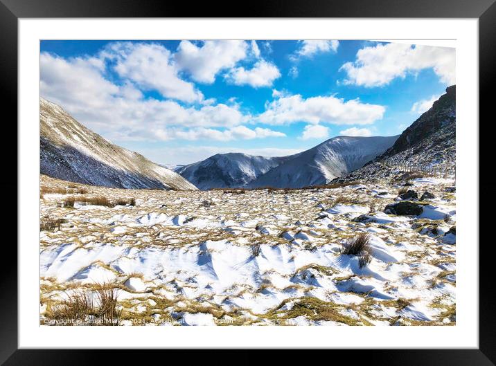 Winter in Snowdonia taken from Bwlch Framed Mounted Print by Simon Marlow