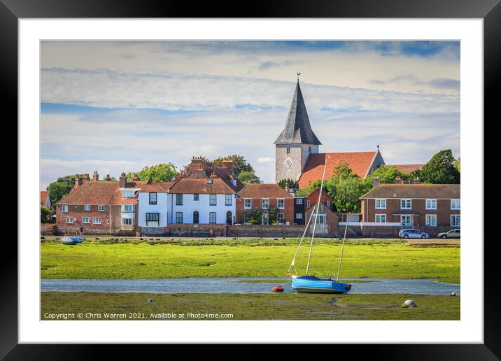 Low tide at Bosham Harbour Chichester West Sussex Framed Mounted Print by Chris Warren