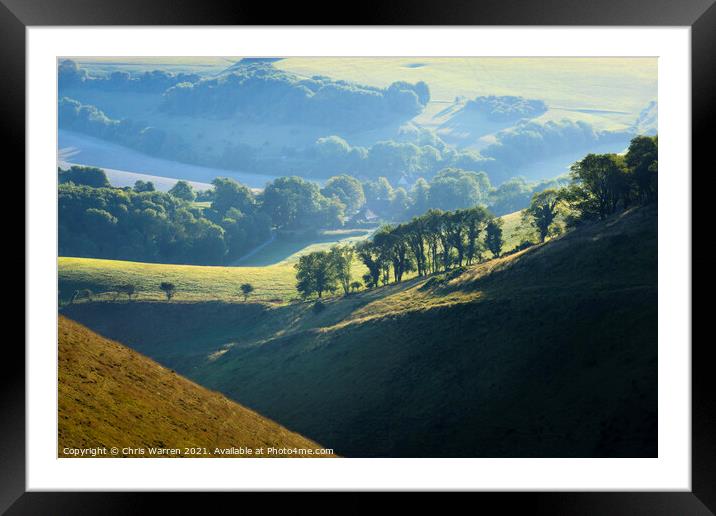 View from Devils Dyke Brighton East Sussex Framed Mounted Print by Chris Warren