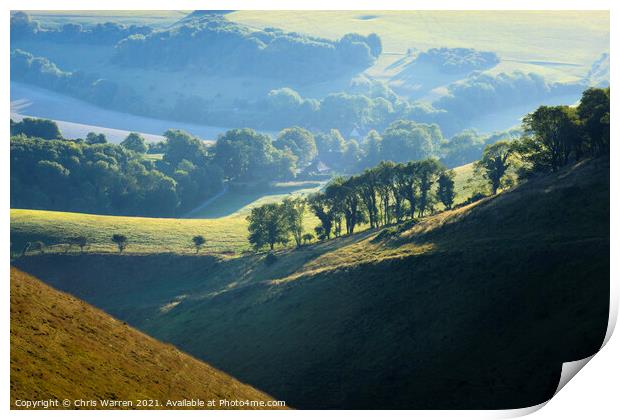View from Devils Dyke Brighton East Sussex Print by Chris Warren