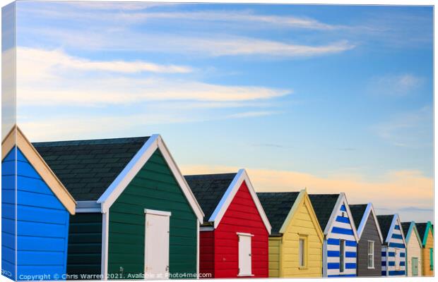 Colourful Beach huts at Southwold Suffolk Canvas Print by Chris Warren