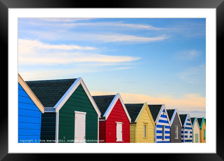 Colourful Beach huts at Southwold Suffolk Framed Mounted Print by Chris Warren
