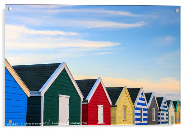Colourful Beach huts at Southwold Suffolk Acrylic by Chris Warren