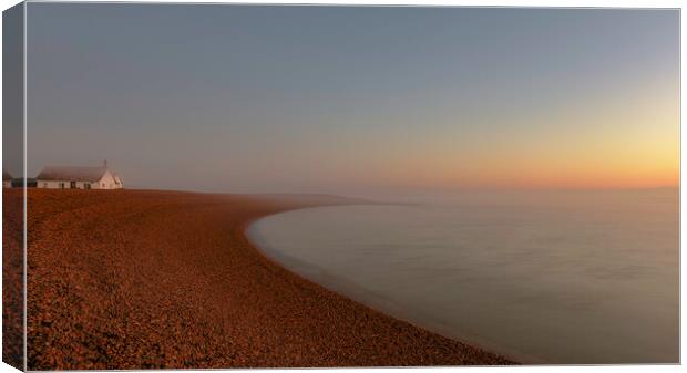 Sunrise at Shingle Street in Suffolk Canvas Print by Robbie Spencer