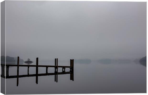 Lake District Jetty at Dawn Canvas Print by Robbie Spencer