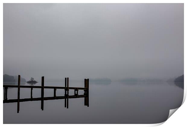 Lake District Jetty at Dawn Print by Robbie Spencer