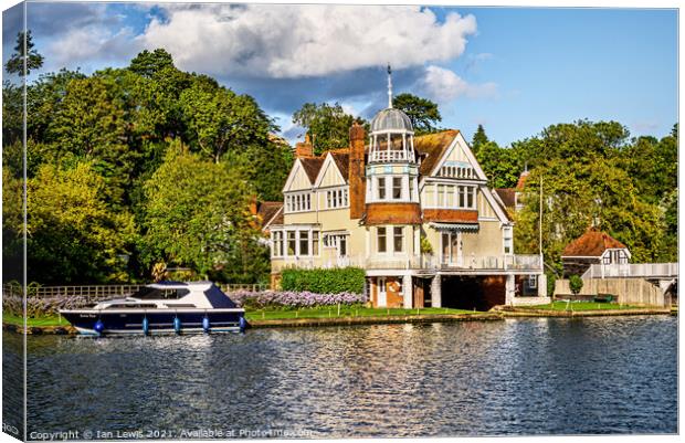 An Edwardian House By The Thames Canvas Print by Ian Lewis