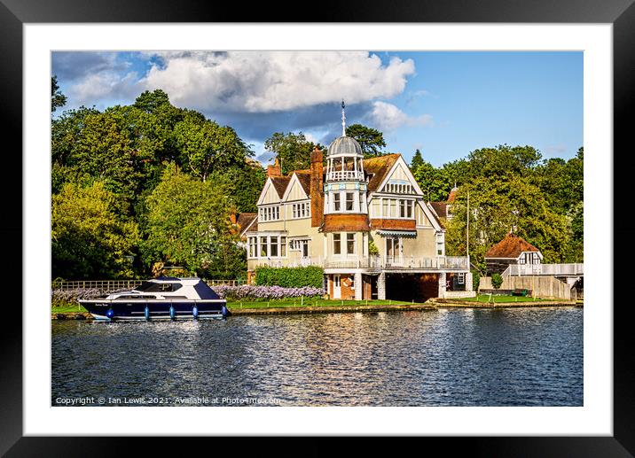 An Edwardian House By The Thames Framed Mounted Print by Ian Lewis