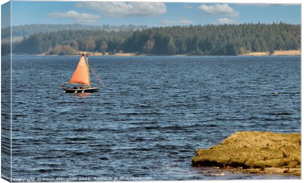 Sail Boat On Kielder Water Canvas Print by Kevin Maughan