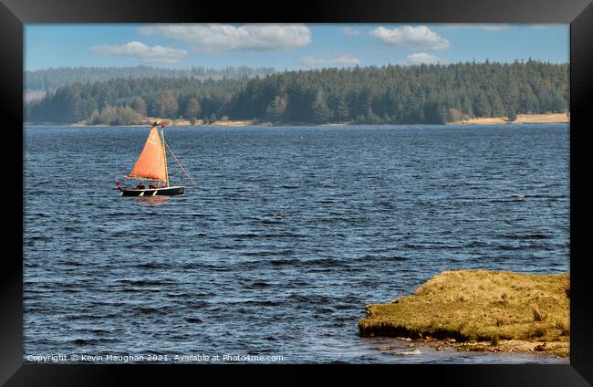 Sail Boat On Kielder Water Framed Print by Kevin Maughan
