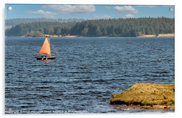 Sail Boat On Kielder Water Acrylic by Kevin Maughan