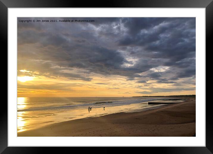 Sunrise on Blyth beach Framed Mounted Print by Jim Jones
