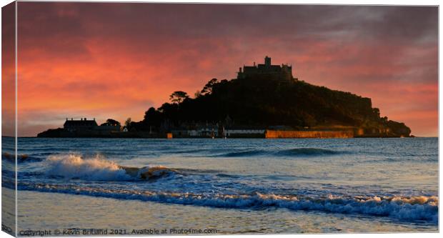 Mounts bay sunset  Canvas Print by Kevin Britland