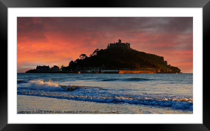 Mounts bay sunset  Framed Mounted Print by Kevin Britland