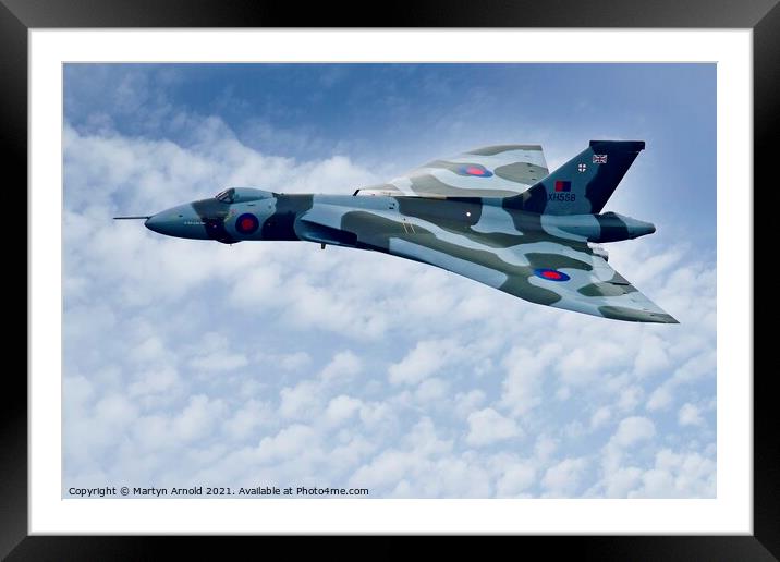 Avro Vulcan XH558 Above the Clouds Framed Mounted Print by Martyn Arnold