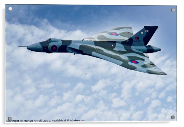 Avro Vulcan XH558 Above the Clouds Acrylic by Martyn Arnold