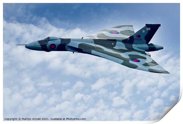 Avro Vulcan XH558 Above the Clouds Print by Martyn Arnold