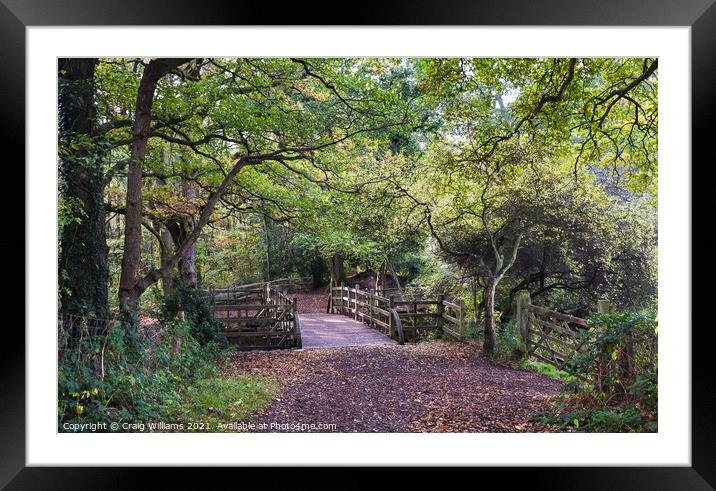Pooh Bridge in early Autumn Framed Mounted Print by Craig Williams