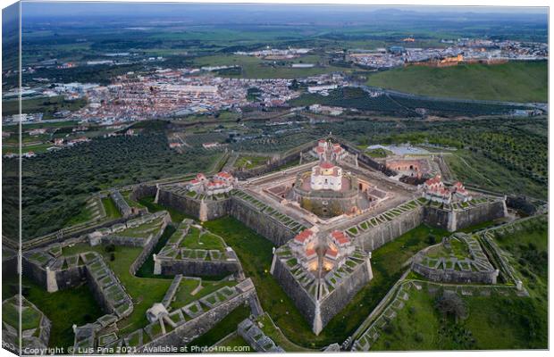 Elvas Fort drone aerial view of Forte Nossa Senhora da Graca in Portugal Canvas Print by Luis Pina