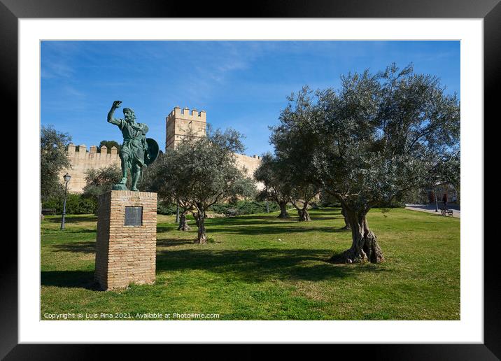 Castle outside garden in Badajoz, Spain Framed Mounted Print by Luis Pina