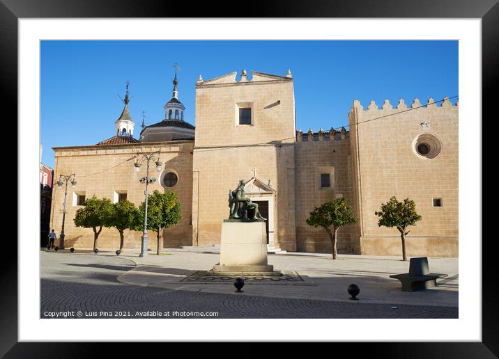 San Juan Batista church cathedral in Badajoz, Spain Framed Mounted Print by Luis Pina