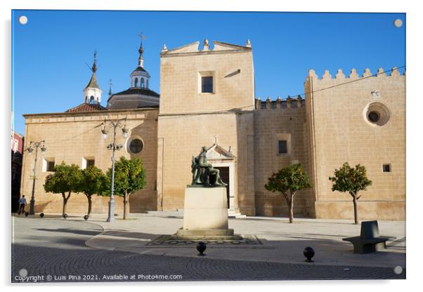 San Juan Batista church cathedral in Badajoz, Spain Acrylic by Luis Pina