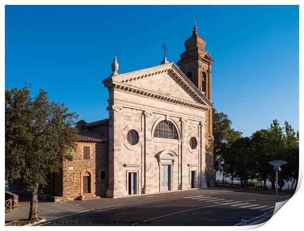 Madonna or Santa Maria del Soccorso Church in Montalcino, Tuscan Print by Dietmar Rauscher