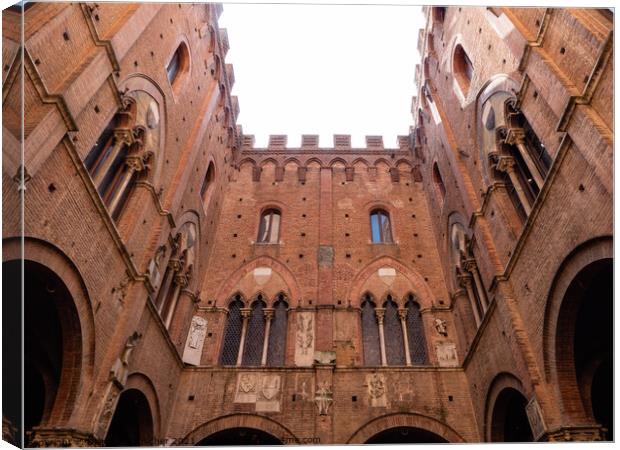 Courtyard of the Podesta in the Palazzo Pubblico in Siena Canvas Print by Dietmar Rauscher