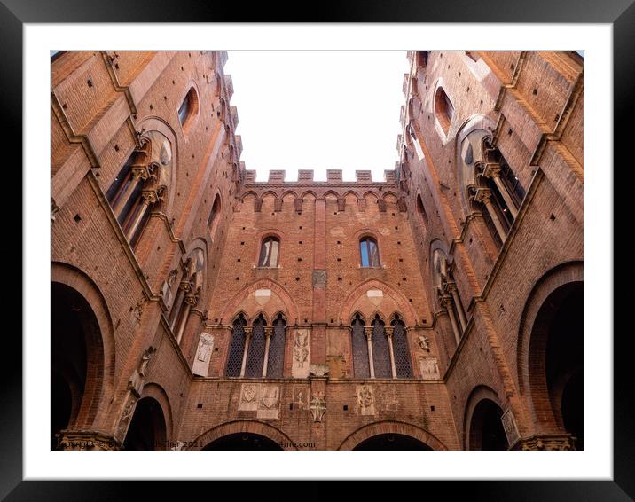 Courtyard of the Podesta in the Palazzo Pubblico in Siena Framed Mounted Print by Dietmar Rauscher