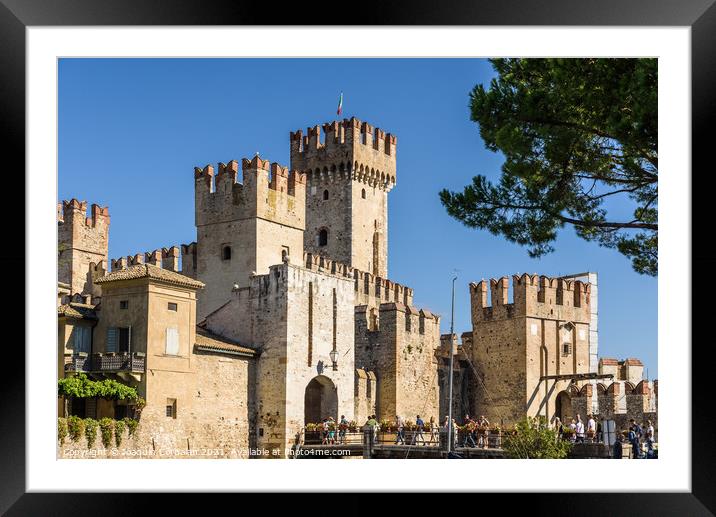 Sirmione, Italy - September 24, 2021: Thick walls of Sirmione ca Framed Mounted Print by Joaquin Corbalan