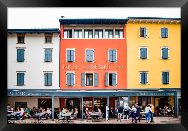Riva del garda, italy - october 2, 2021: Colorful and nice typic Framed Print by Joaquin Corbalan