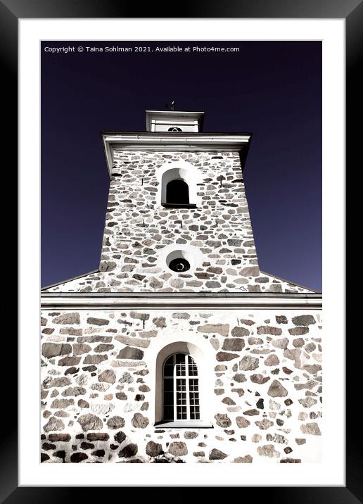 Church Belltower of Greystone Framed Mounted Print by Taina Sohlman