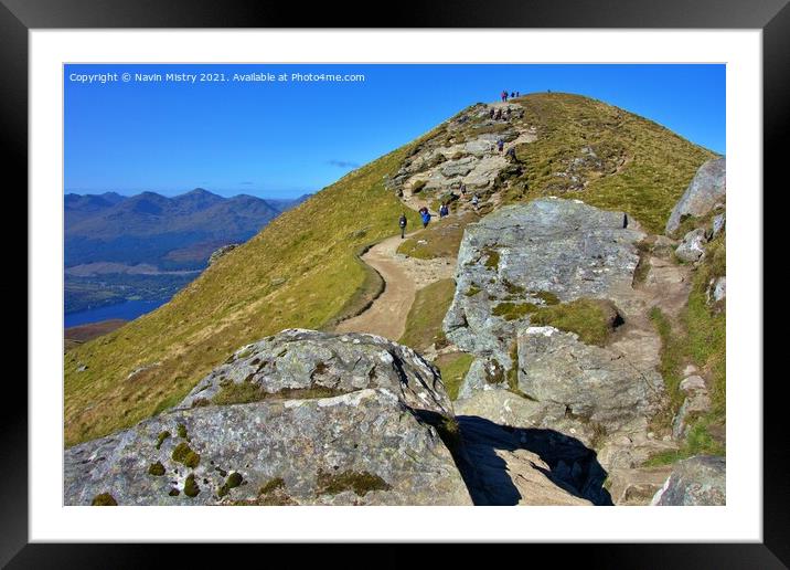 Ben Lomond Summit Framed Mounted Print by Navin Mistry