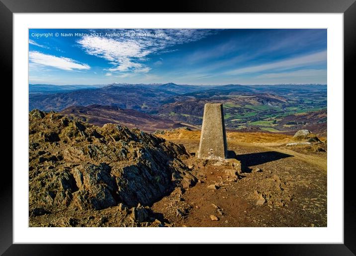Summit of Ben Vrackie, Perthshire, Scotland Framed Mounted Print by Navin Mistry