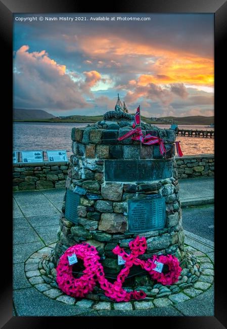 The Shetland Bus Memorial, Scalloway, Shetland Isl Framed Print by Navin Mistry