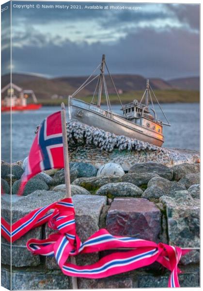 The Shetland Bus Memorial, Scalloway, Shetland Isles Canvas Print by Navin Mistry