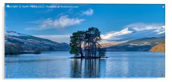 Loch Tay at Kenmore, Perthshire in Winter Acrylic by Navin Mistry