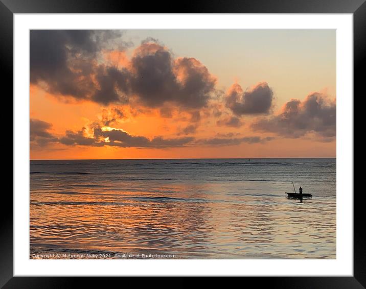 Fisherman at sunrise Framed Mounted Print by Mehmood Neky