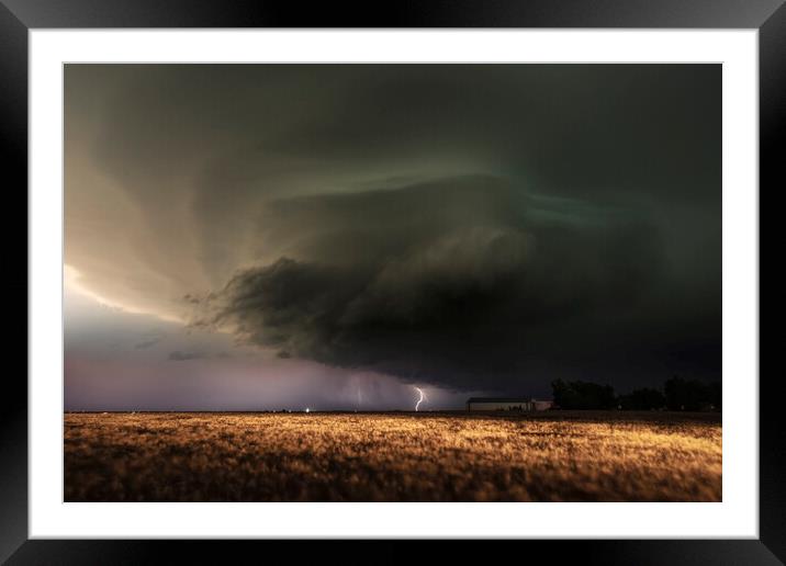 Supercell in the Headlights Framed Mounted Print by John Finney