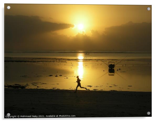 Jogger at sunrise Acrylic by Mehmood Neky