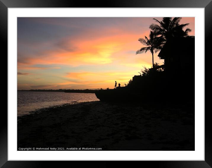 Sunset over coral cliff Framed Mounted Print by Mehmood Neky