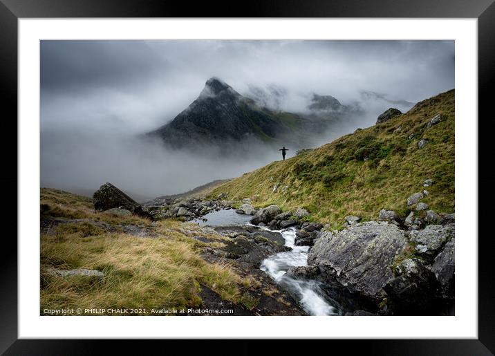 Behold Tryfan mountain 604 Framed Mounted Print by PHILIP CHALK