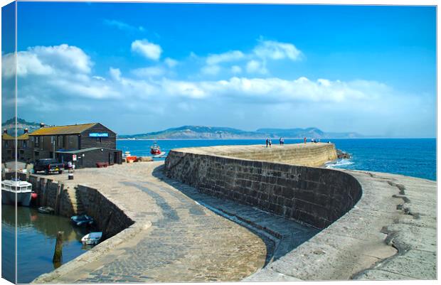 Lyme Regis The Cobb Canvas Print by Alison Chambers