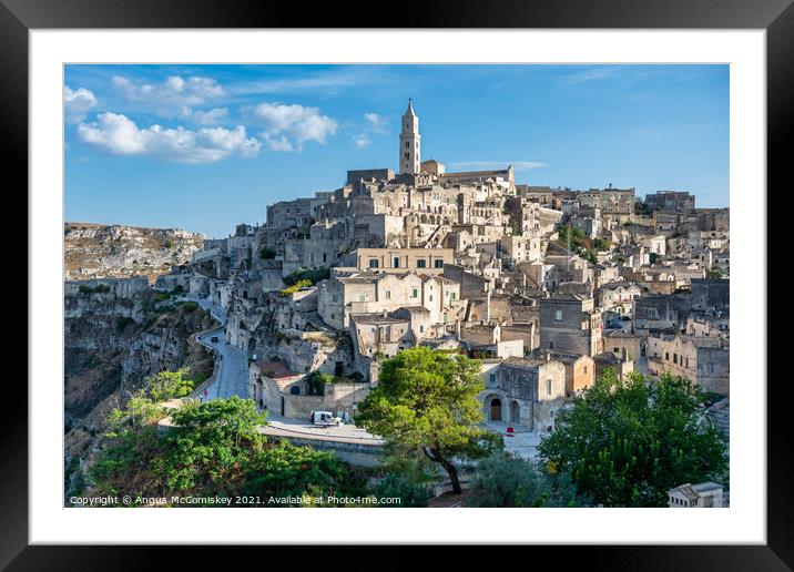 Classic view of Sassi District of Matera Framed Mounted Print by Angus McComiskey