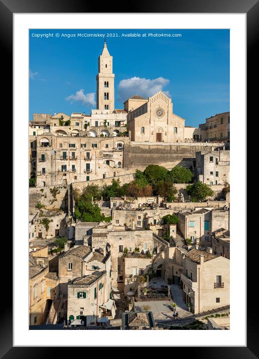 Matera Cathedral on Piazza Duomo Framed Mounted Print by Angus McComiskey