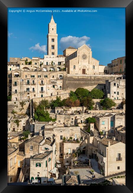 Matera Cathedral on Piazza Duomo Framed Print by Angus McComiskey