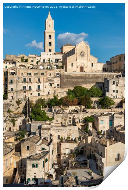 Matera Cathedral on Piazza Duomo Print by Angus McComiskey