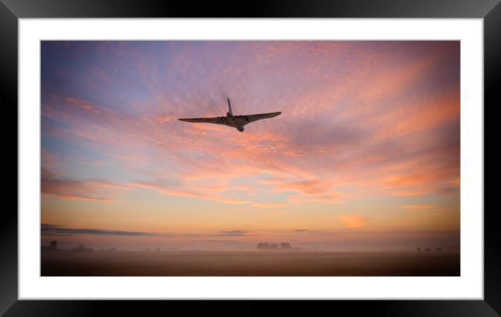 Vulcan Bomber Morning Mist Framed Mounted Print by J Biggadike