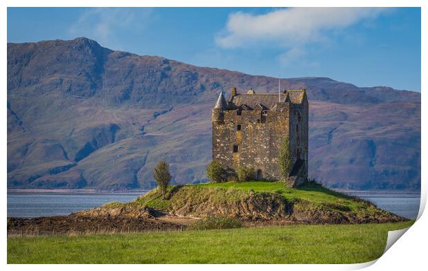 Castle Stalker on Loch Linnhe Print by Tony Keogh