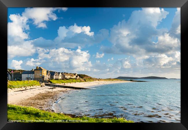 New Grimsby, Tresco, Isles of Scilly  Framed Print by Justin Foulkes